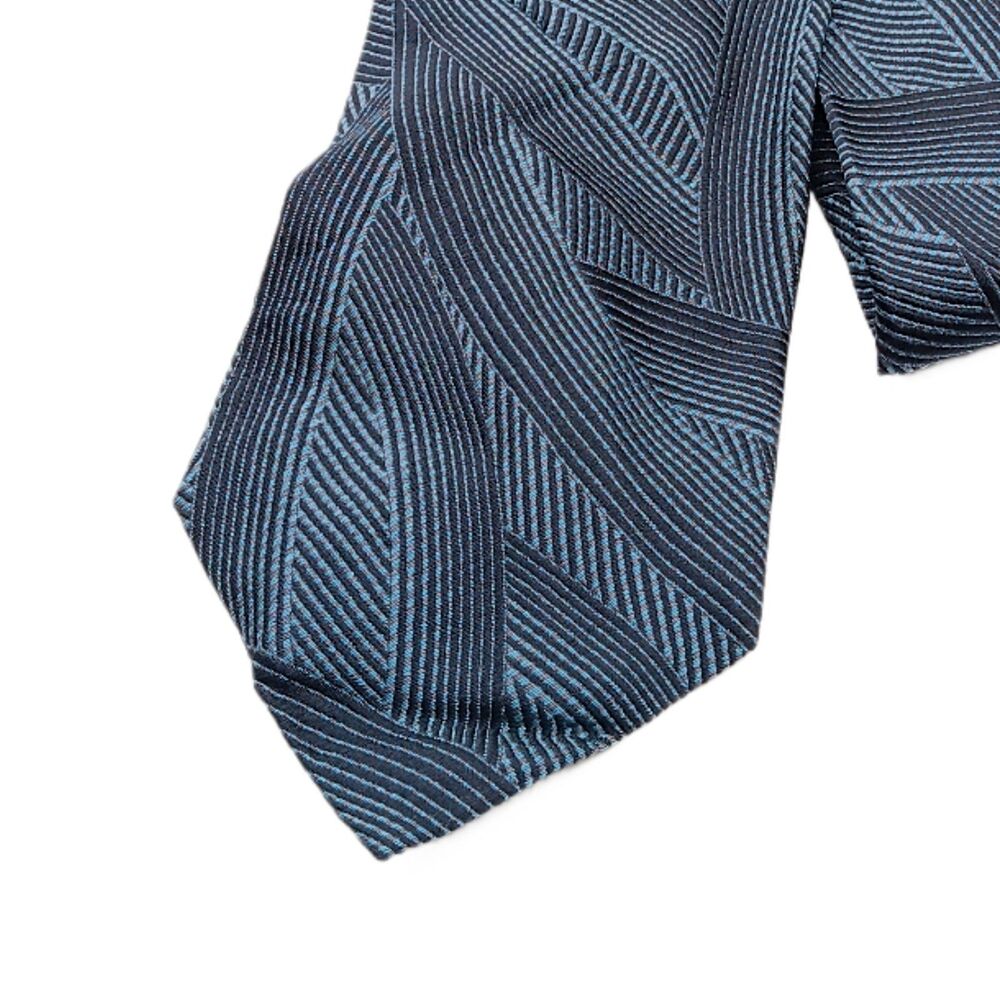 Villa Bolgheri Italia Silk Tie Mens 61.5” Teal Geometric Artsy Designer Wide New